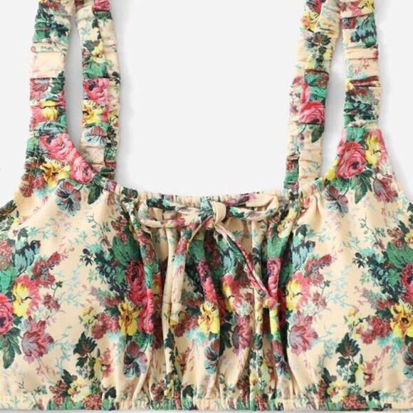 Ditsy Fairy Grunge Floral Print Bikini Swimsuit Boho Flower Hippie Gypsy Beach - Picture 4 of 5